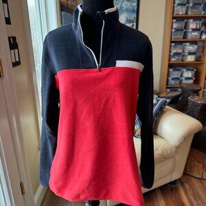 Columbia Fleece Pullover Sweater Size L Red. Quarter Zip. Omni Heat